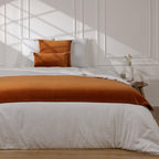 Chemin de lit velours de coton 90x200 DANUBE - terracotta