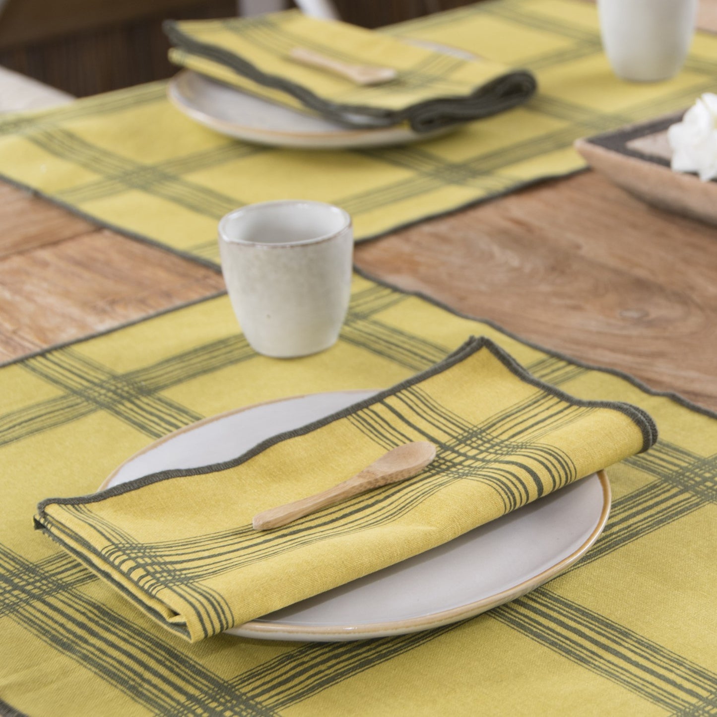 Serviette de table coton (x4) MADRAS 45x45