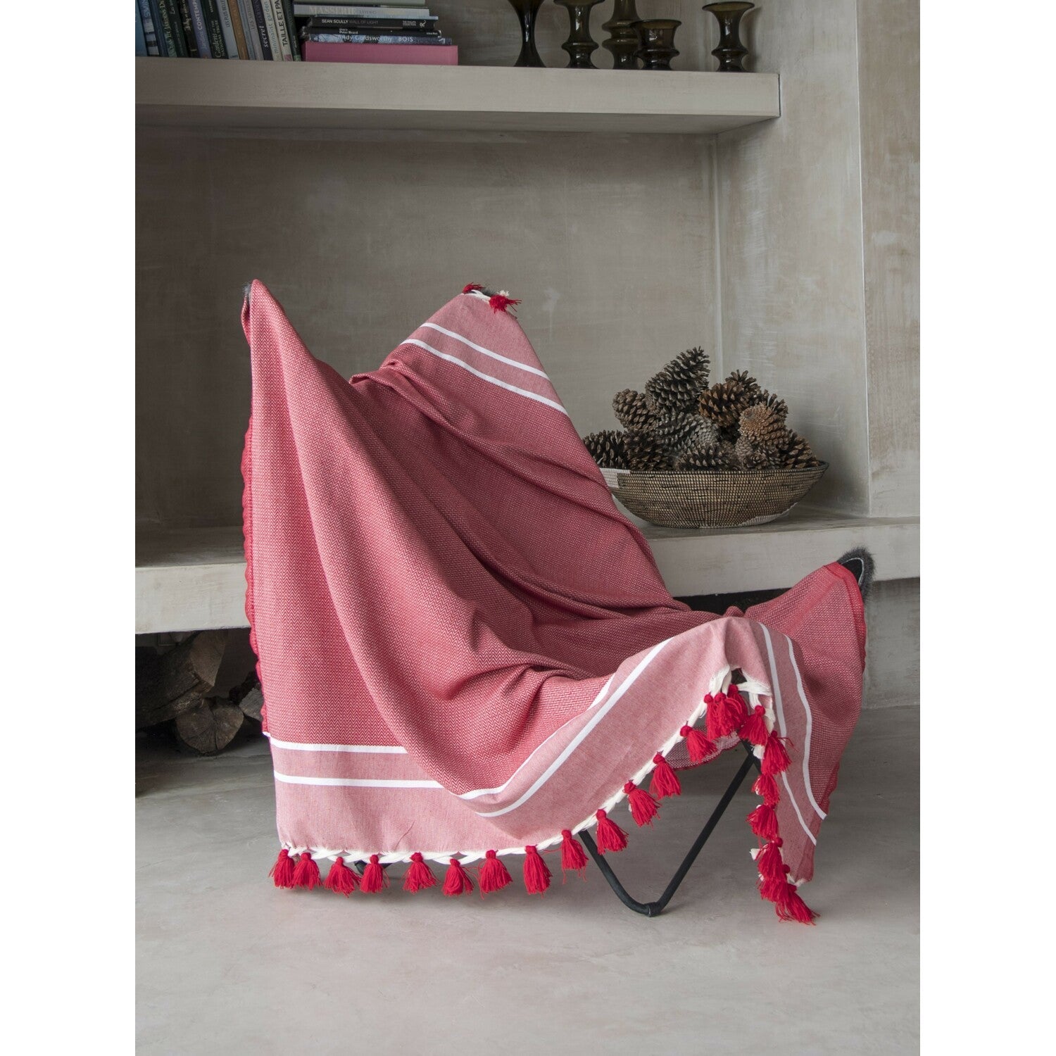 Plaid coton rouge STOCKHOLM