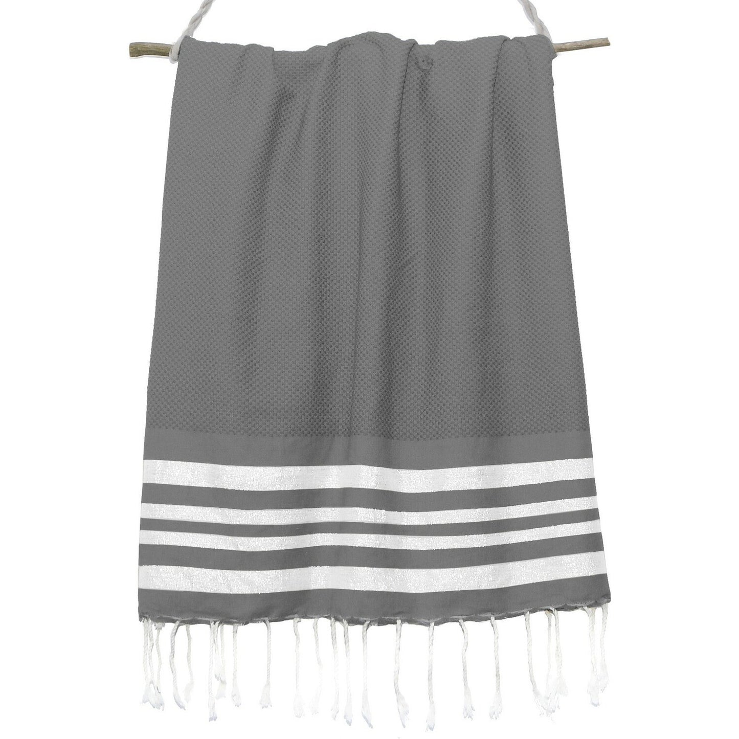 Fouta nid d'abeille lurex coton HAMPTONS 100x200