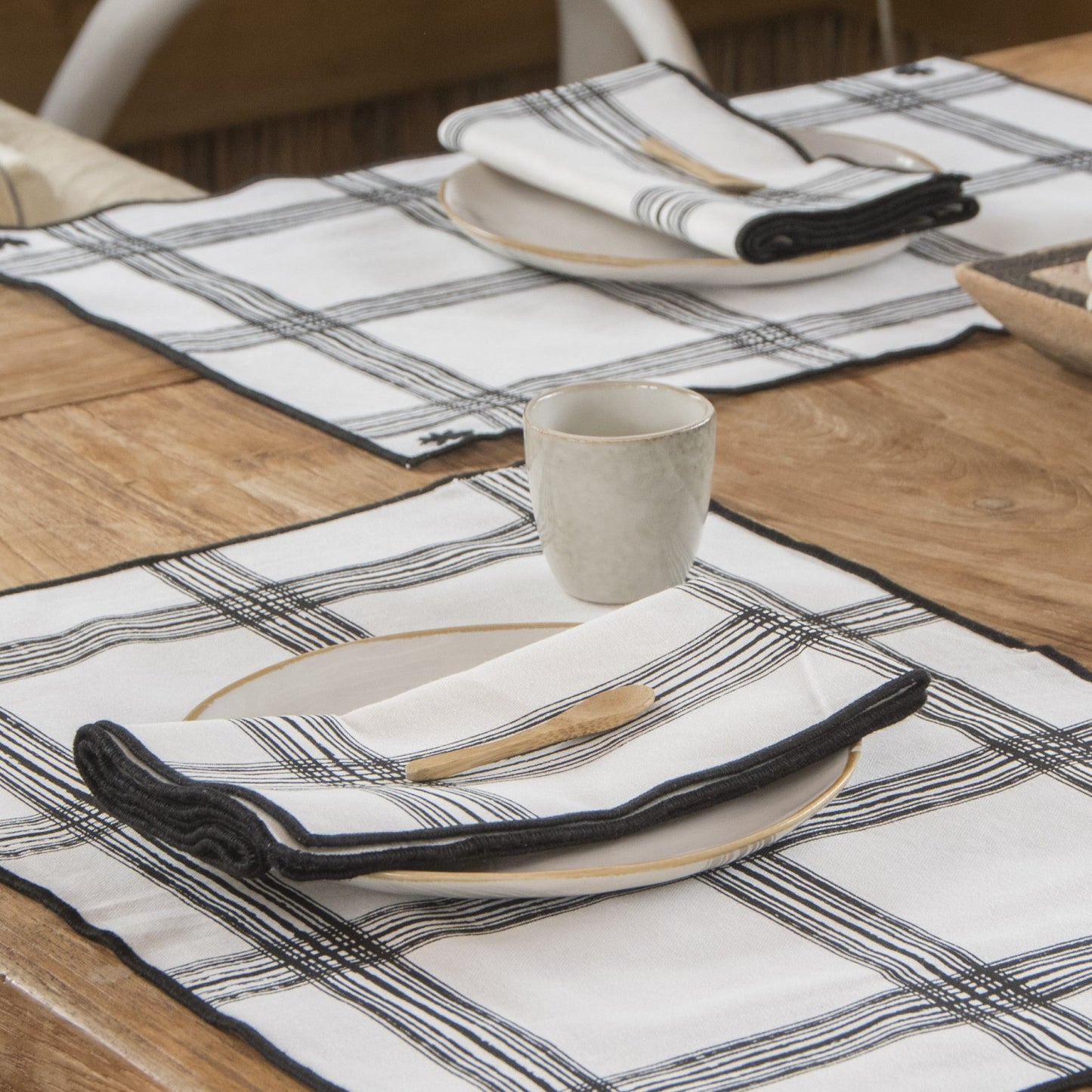 Serviette de table coton (x4) MADRAS 45x45