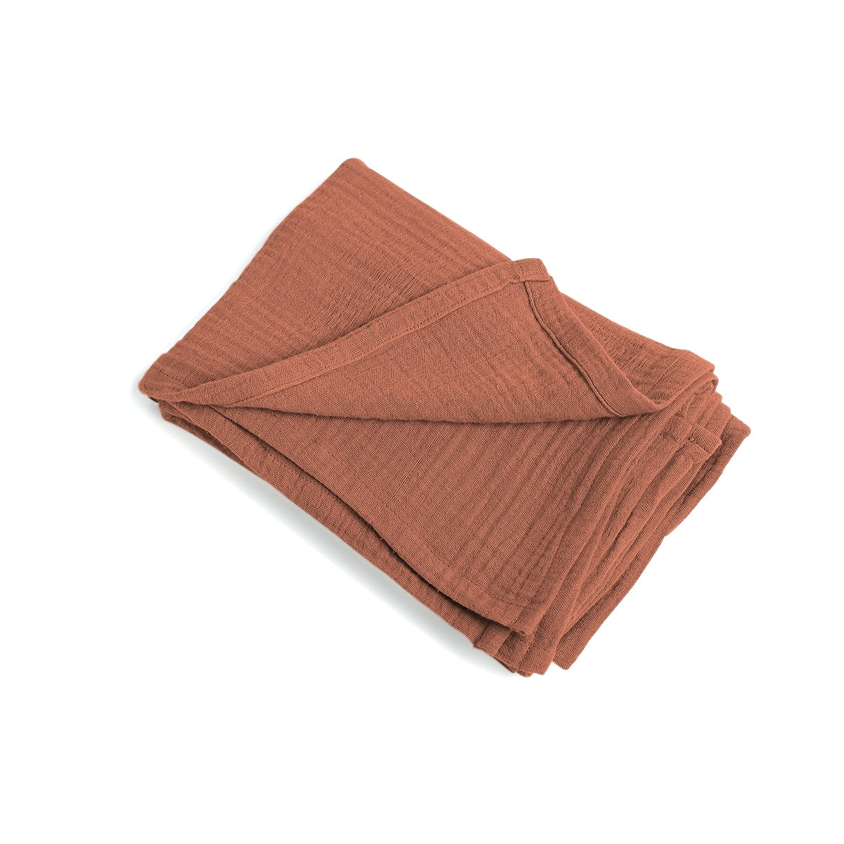 Drap plat gaze de coton 240x300 CARLA - rouge toscane