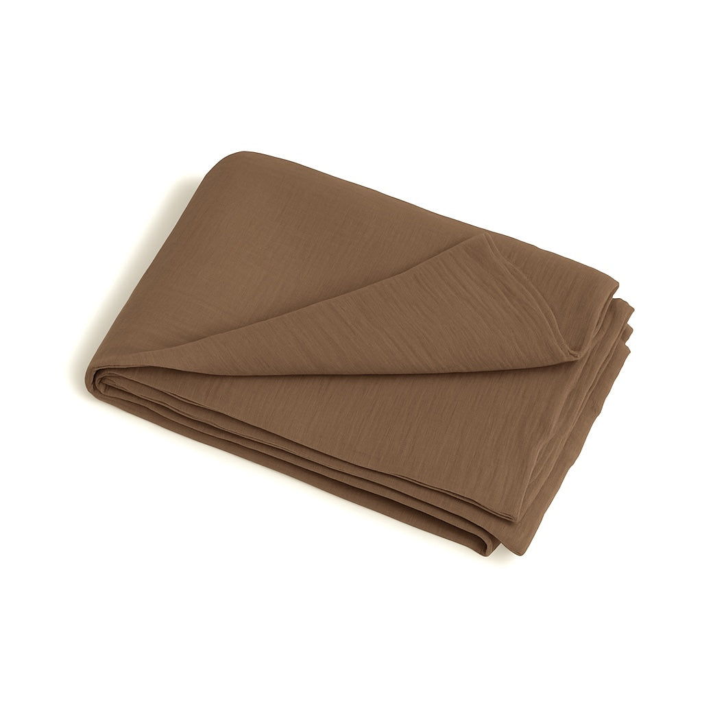 Drap plat gaze de coton 240x300 CARLA - noisette