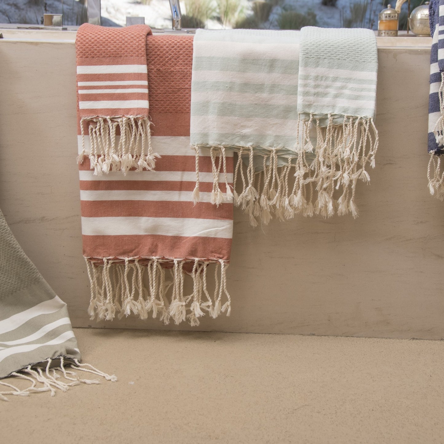 Foutas de bain coton (x3) HAMPTONS 100x200+40x60(x2)