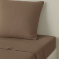 Drap plat gaze de coton 270x300 CARLA - noisette