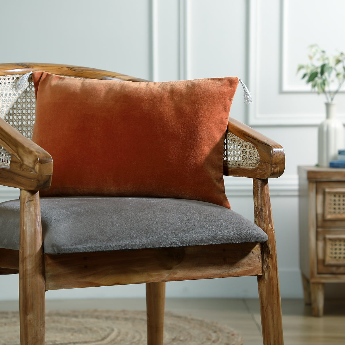 Housse de coussin velours de coton 60x40 DANUBE