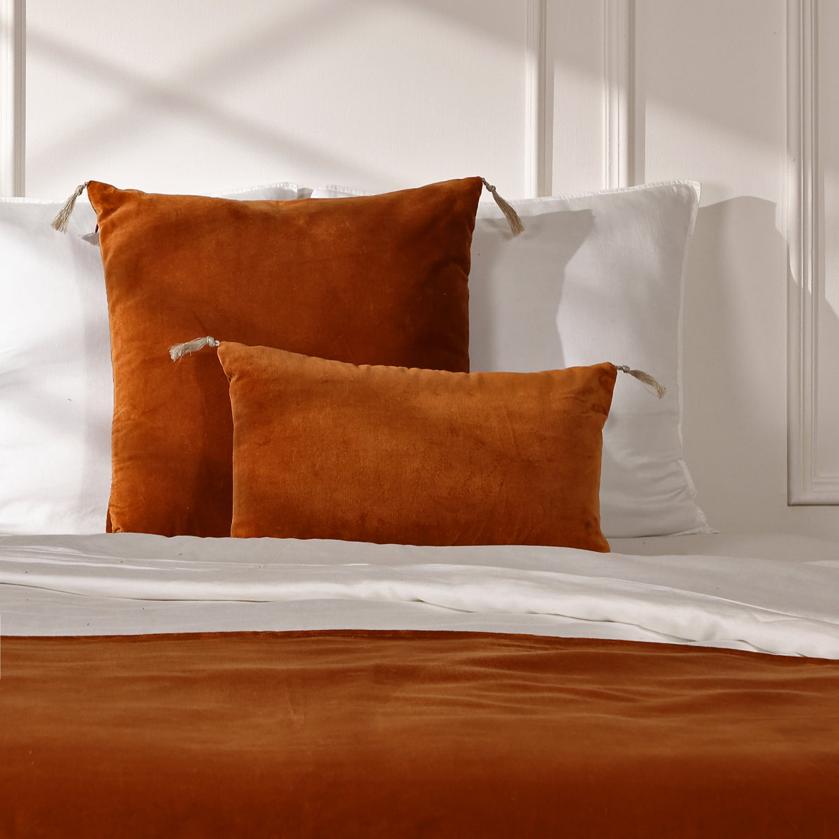 Housse de coussin velours de coton 60x40 DANUBE