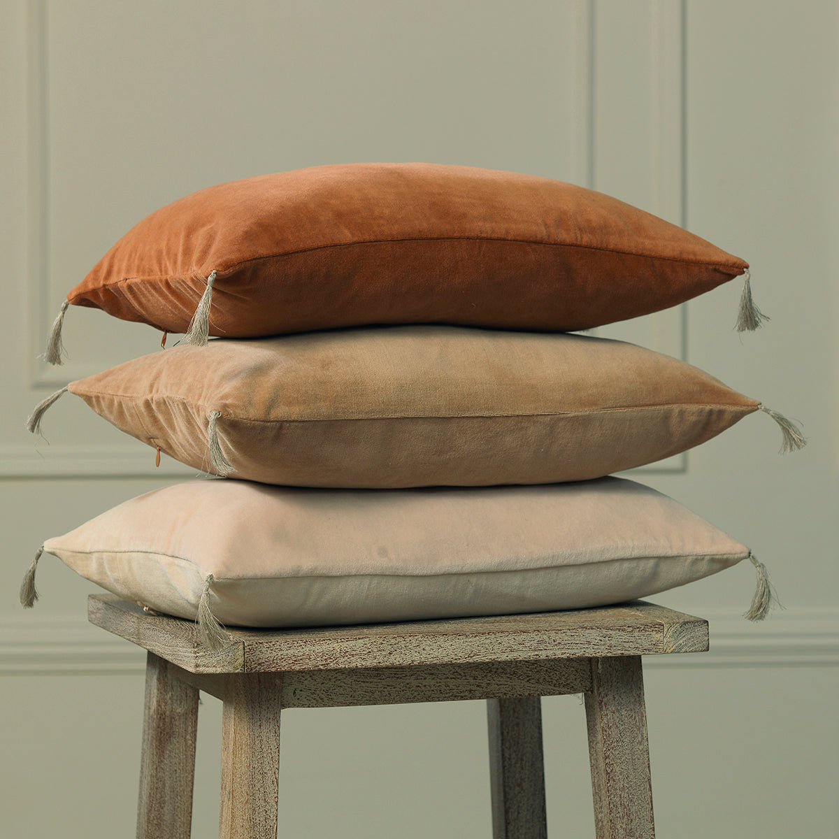 Housse de coussin velours de coton 60x40 DANUBE