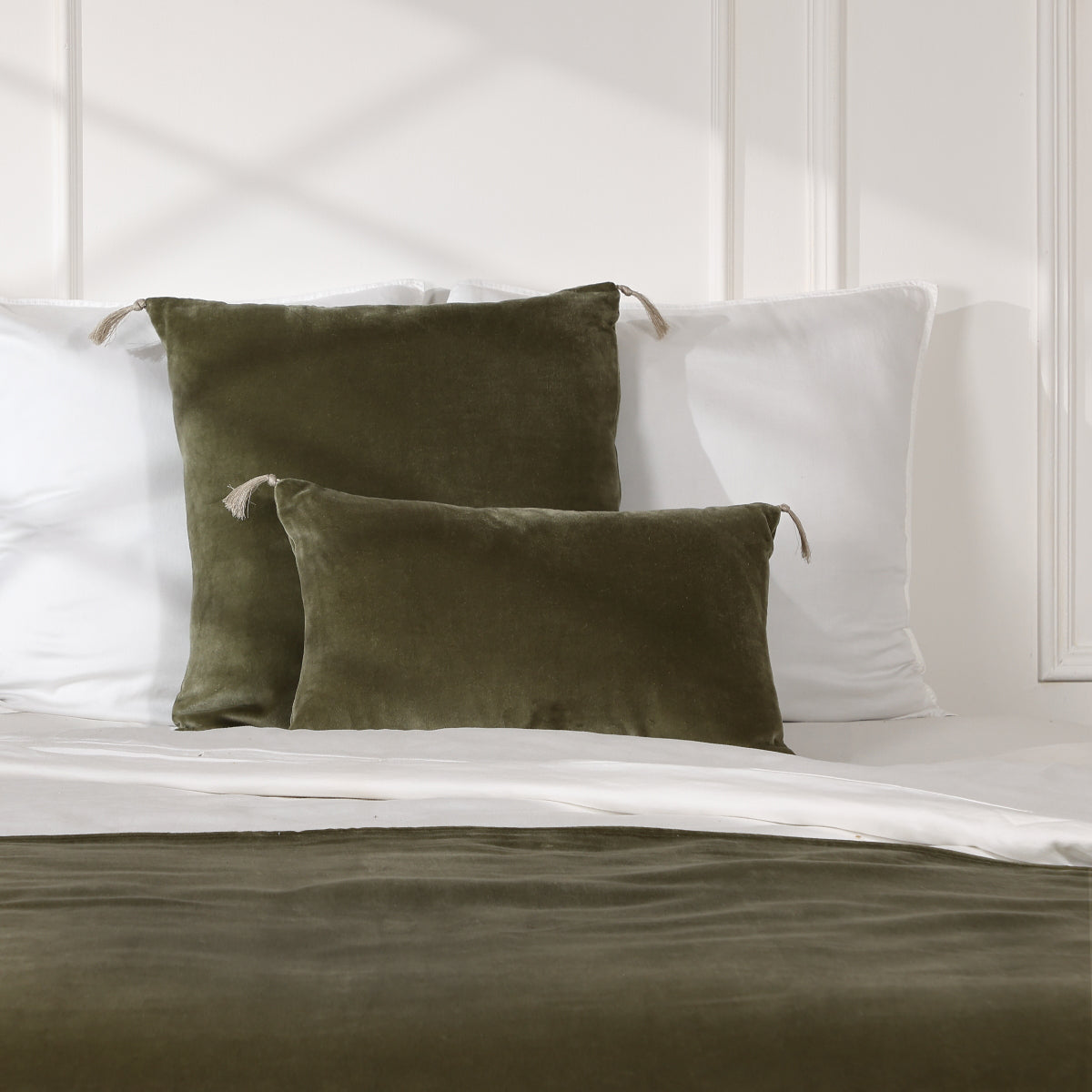 Housse de coussin velours de coton 60x40 DANUBE