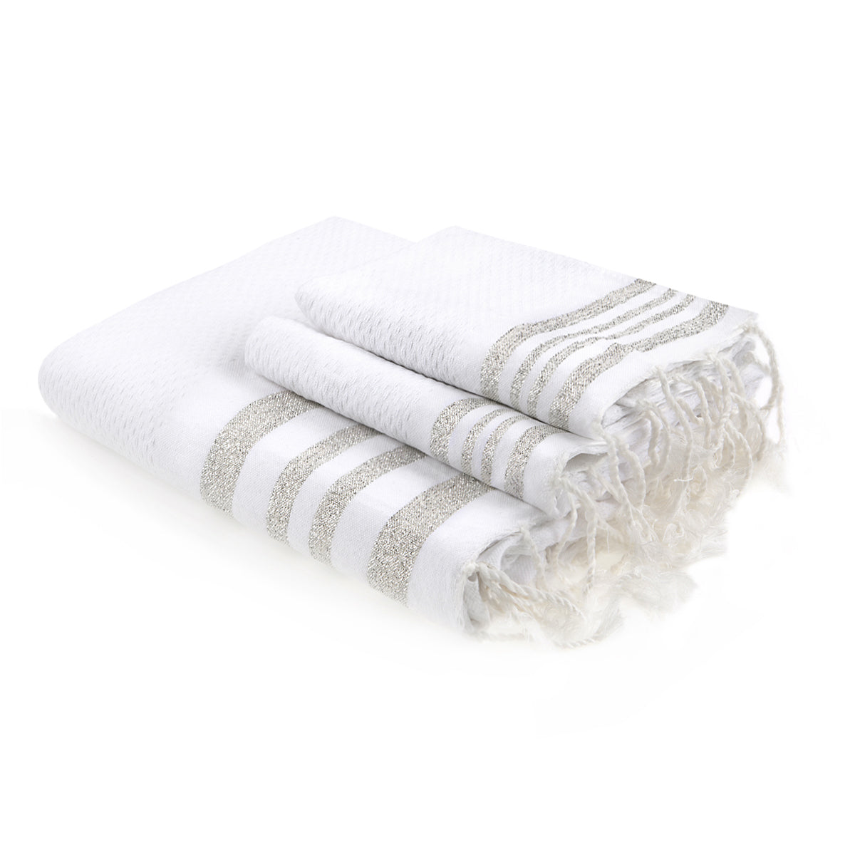 Foutas de bain coton (x3) HAMPTONS 100x200 + 40x60 (x2) - febronie.com