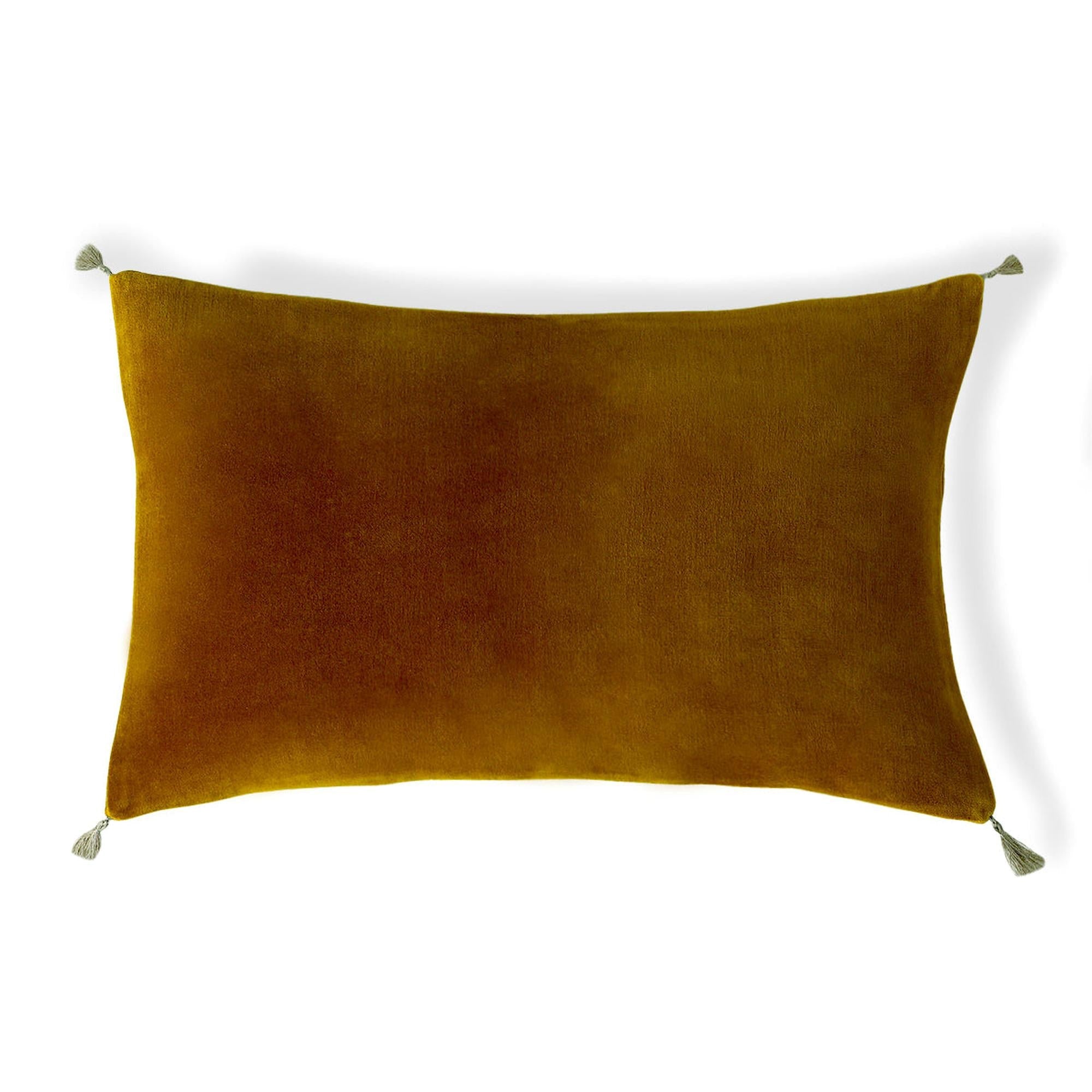 Housse de coussin velours de coton 60x40 DANUBE - brun tabac