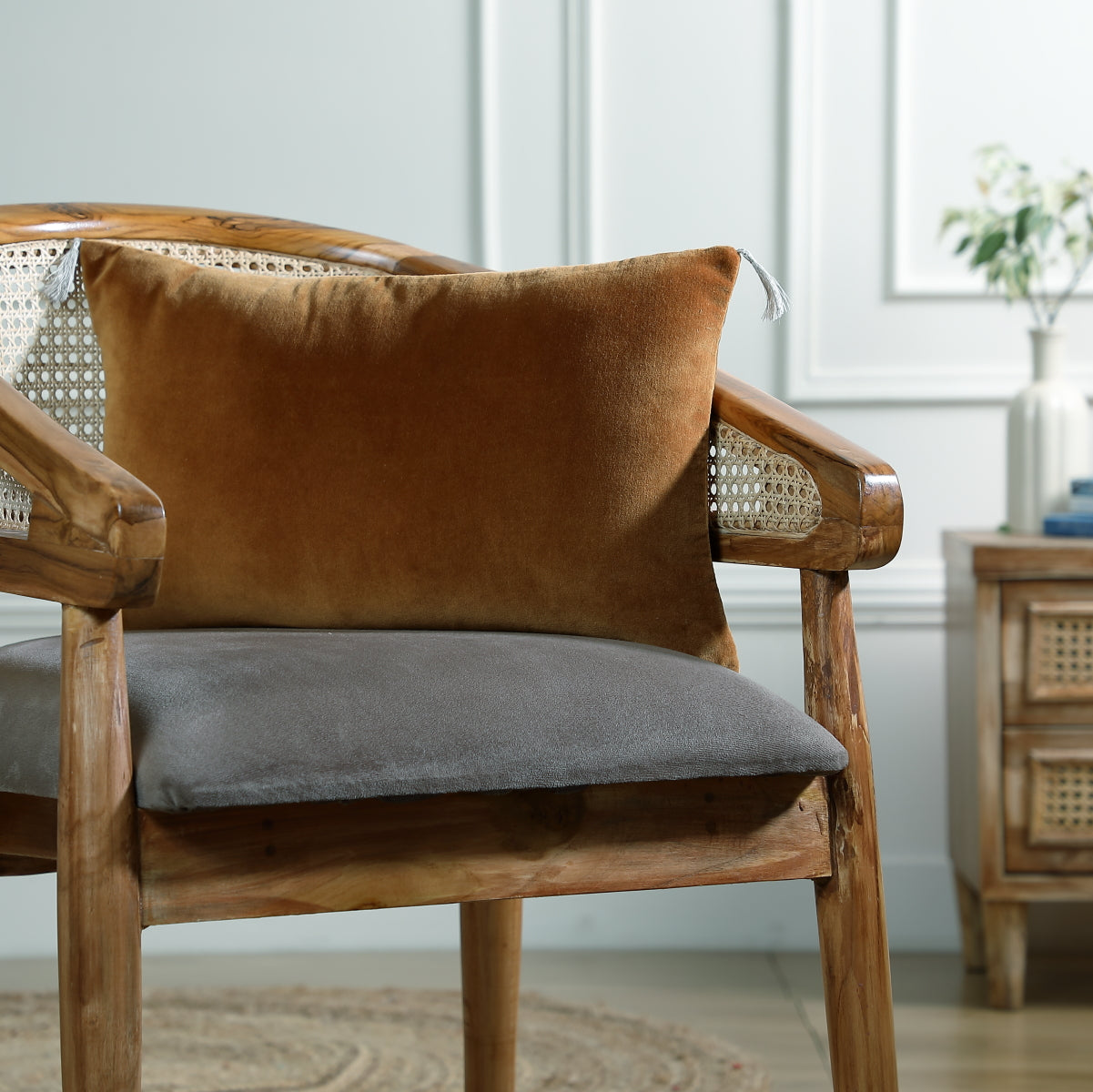 Housse de coussin velours de coton 60x40 DANUBE