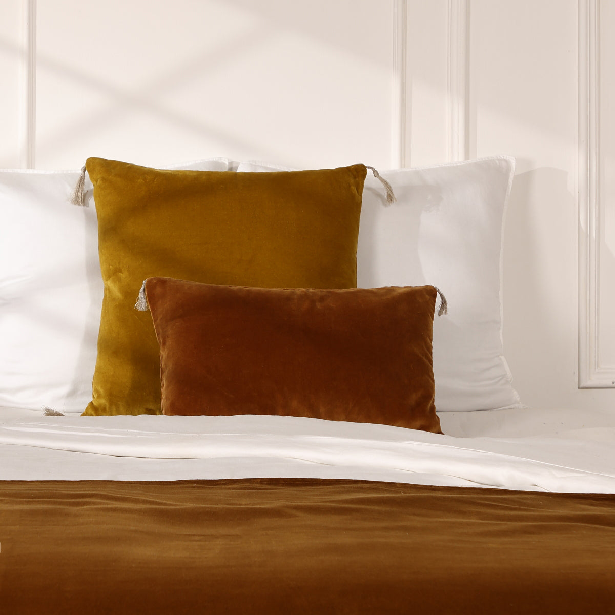 Housse de coussin velours de coton 60x40 DANUBE