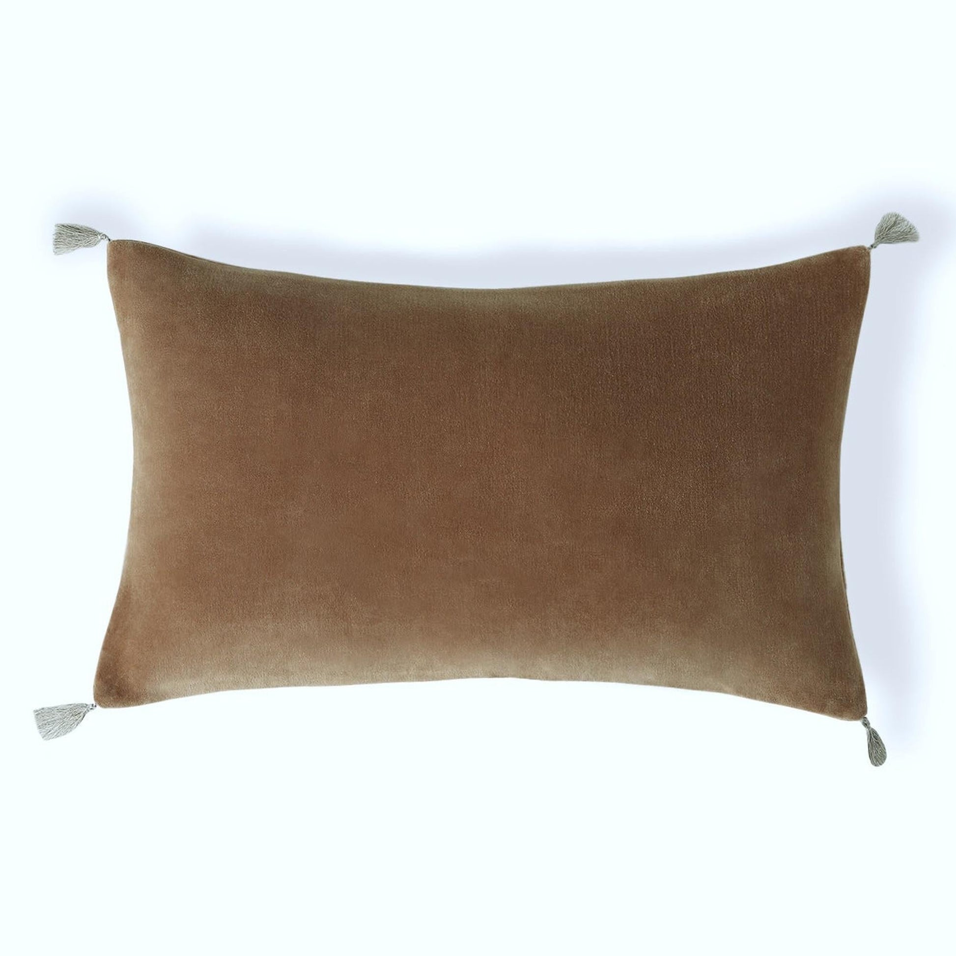Housse de coussin velours de coton 60x40 DANUBE - camel