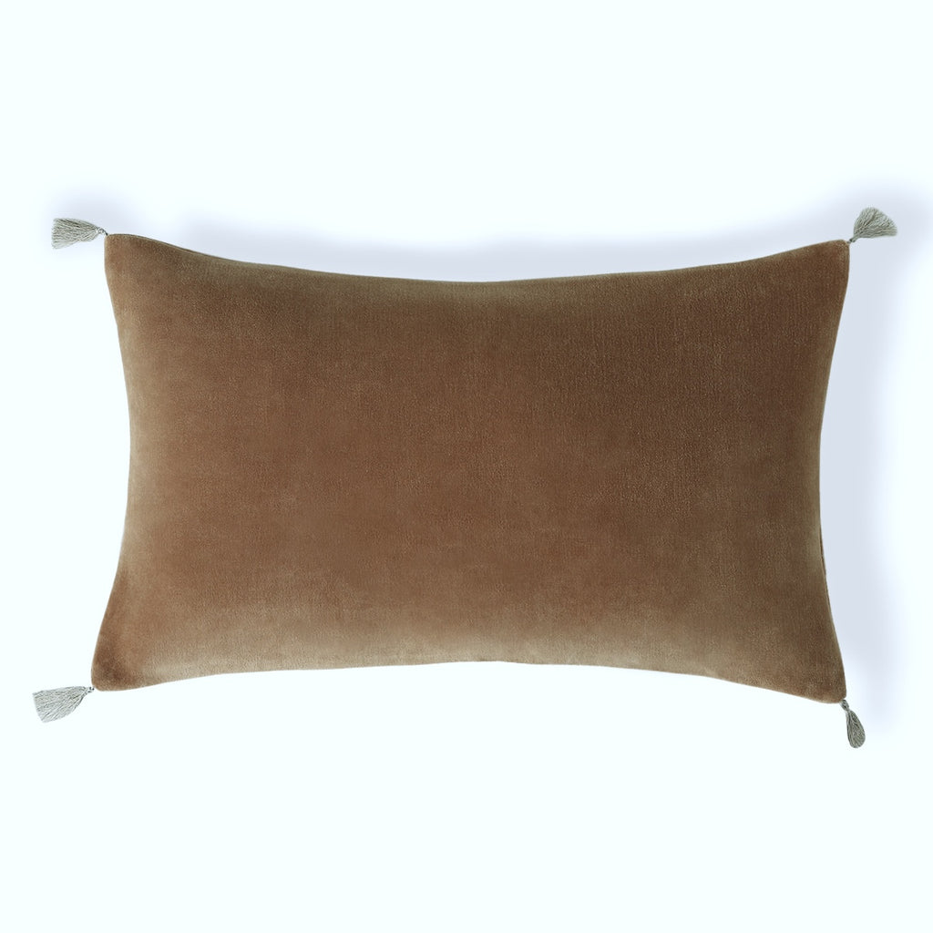 Housse de coussin velours de coton 60x40 DANUBE - camel
