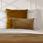 Housse de coussin velours de coton 60x40 DANUBE - camel