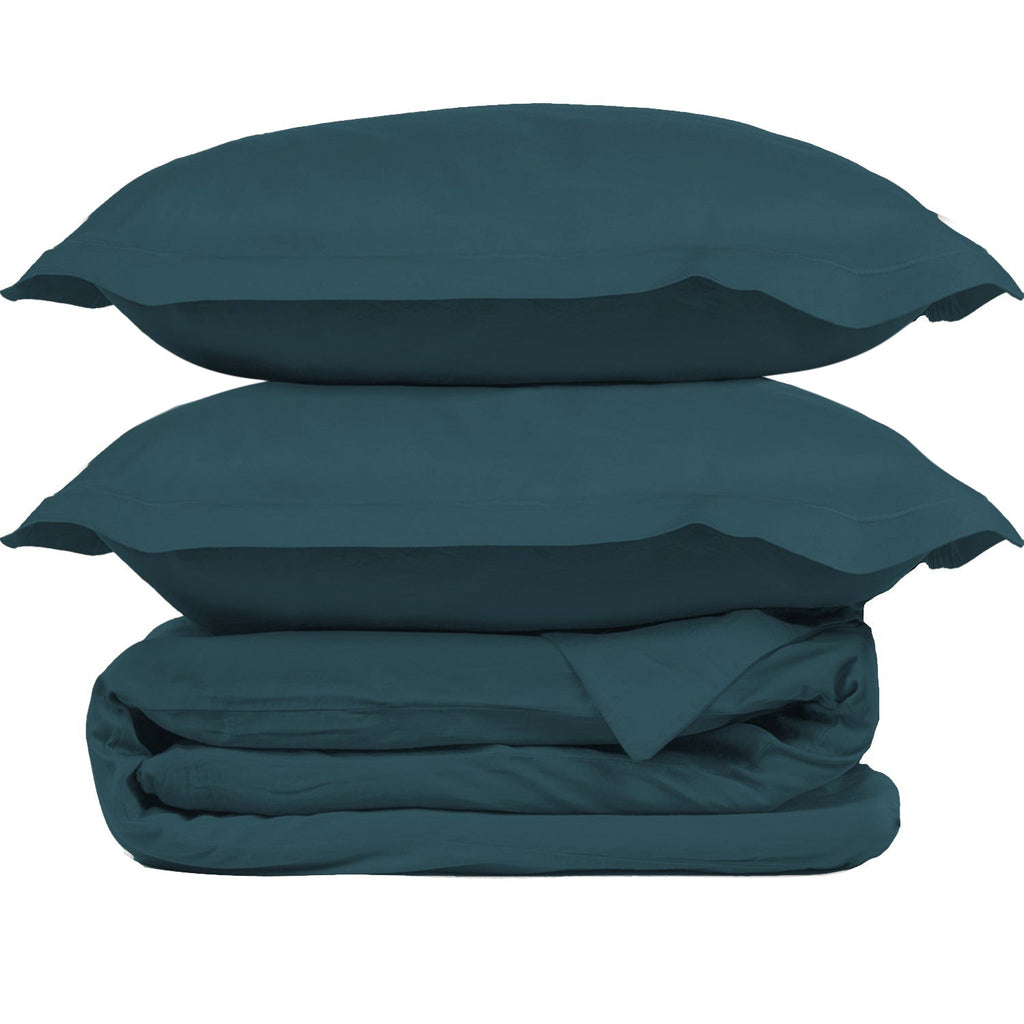 Parure + taies 50x70 satin de coton canard JULIA - 240x220+2(50x70) cm