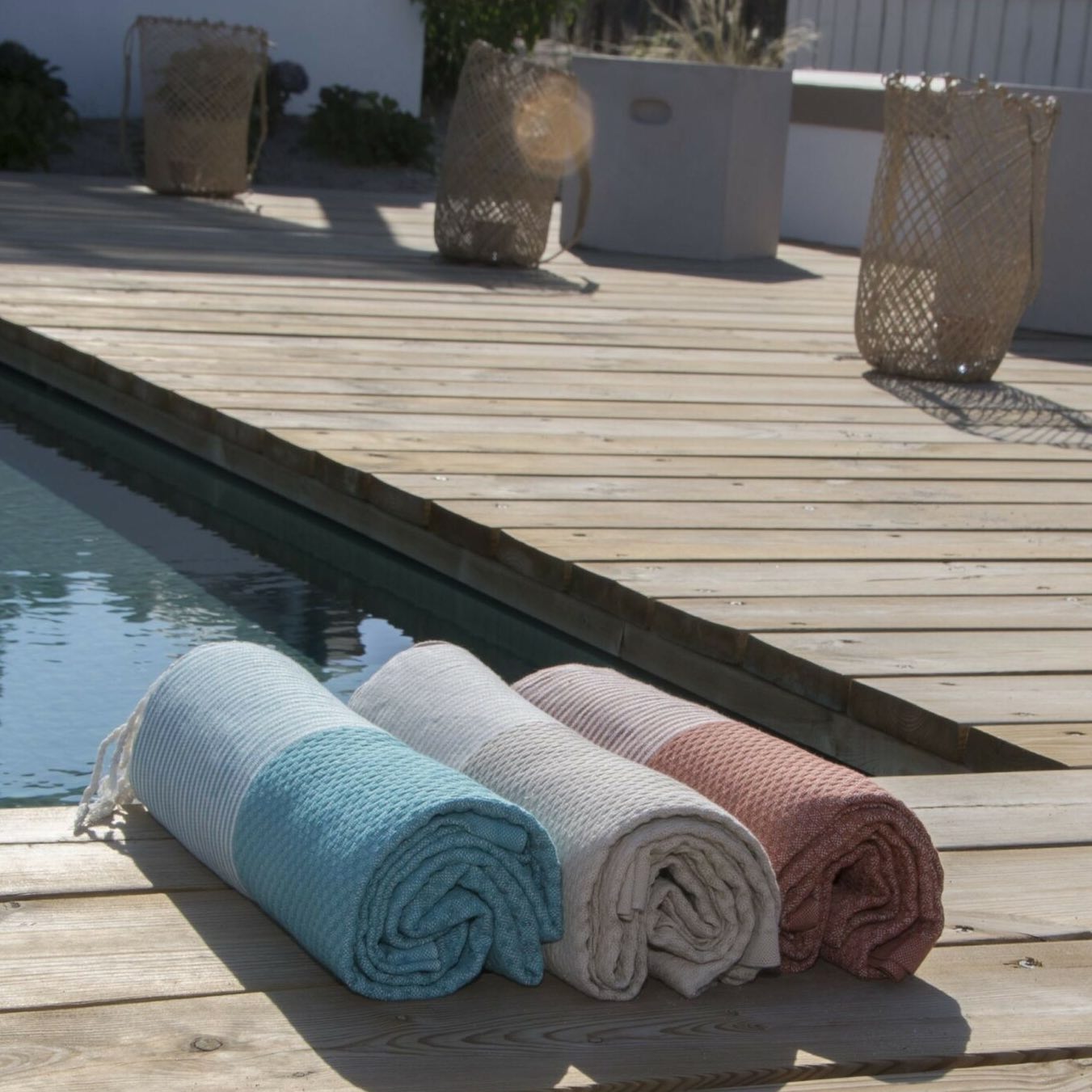 Fouta nid d'abeille coton IBIZA 100x200