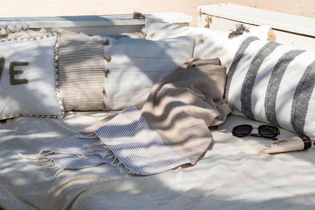 Fouta nid d'abeille coton 100x200 IBIZA    febronie.com