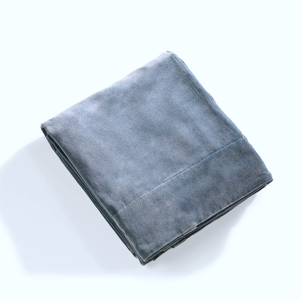 Rideau à passant velours de coton 135x260 VELVET - bleu orage