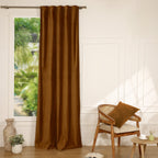 Rideau à passant velours de coton 135x260 VELVET - brun tabac