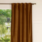 Rideau à passant velours de coton 135x260 VELVET - brun tabac