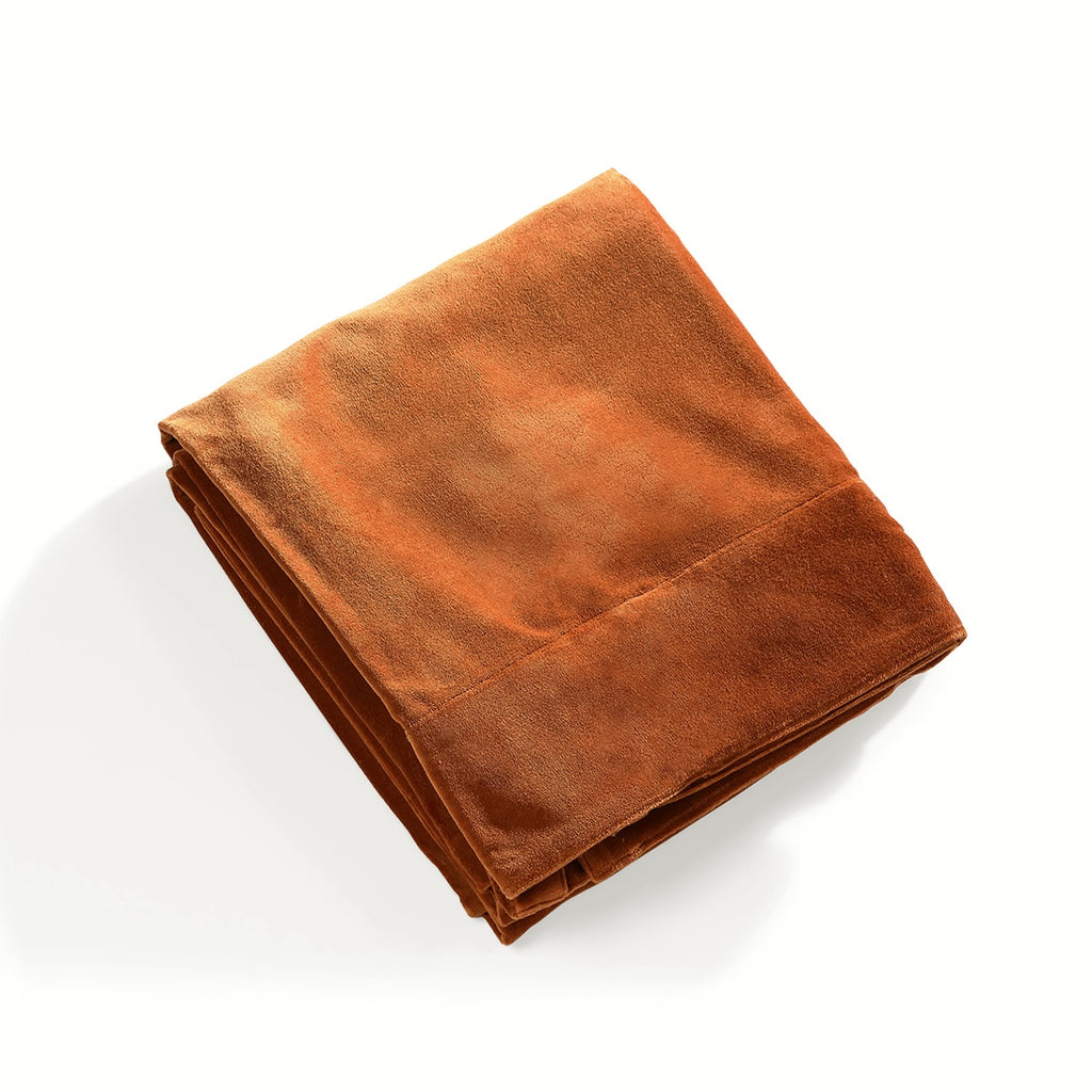 Rideau à passant velours de coton 135x260 VELVET - terracotta