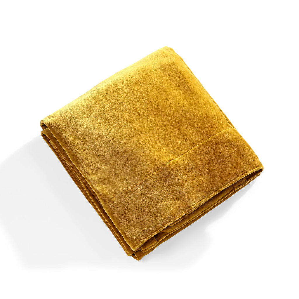 Rideau à passant velours de coton 135x260 VELVET - jaune moutarde