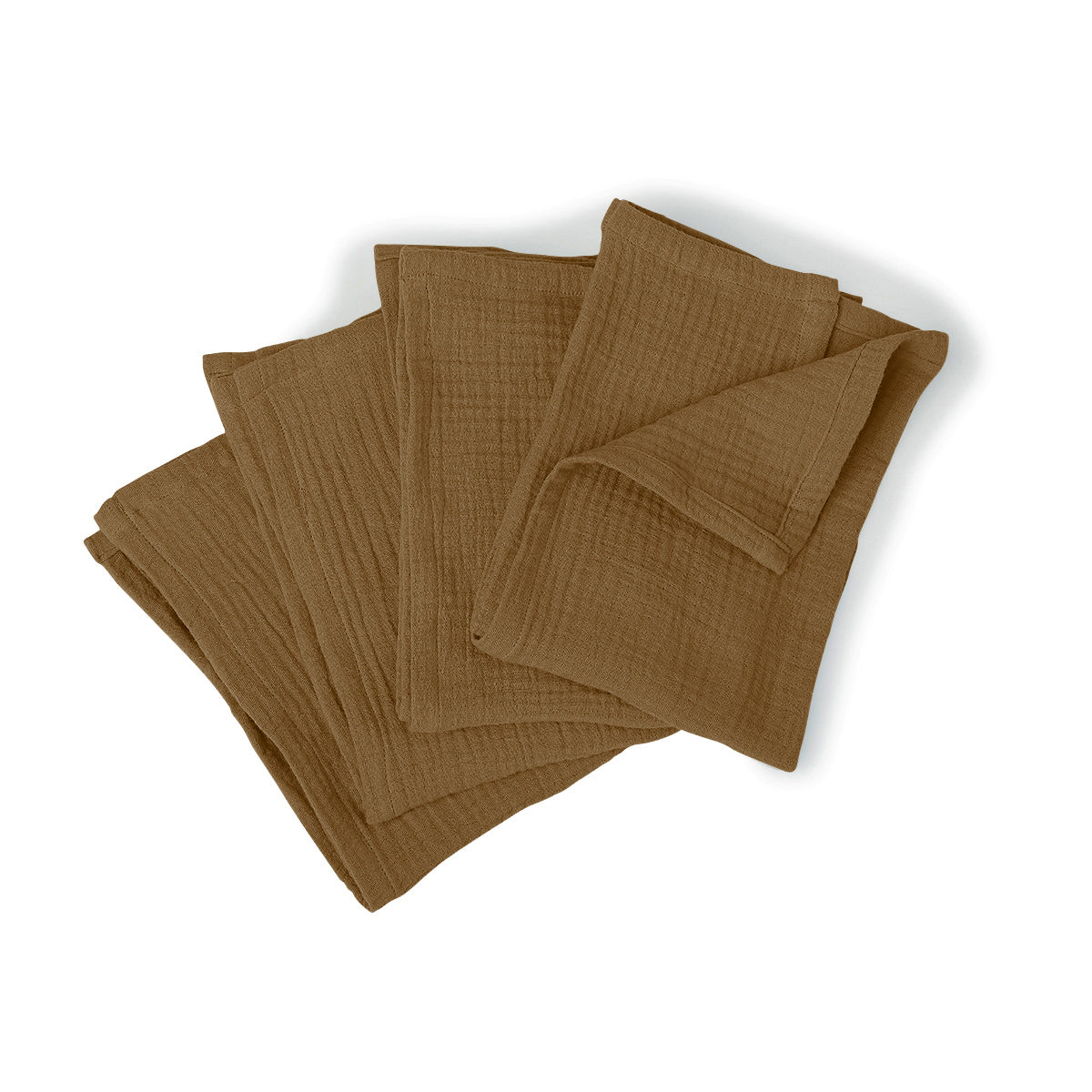 Serviette de table (x4) gaze de coton 40x40 CARLA noisette