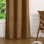 Rideau à passant velours de coton 135x260 VELVET - camel