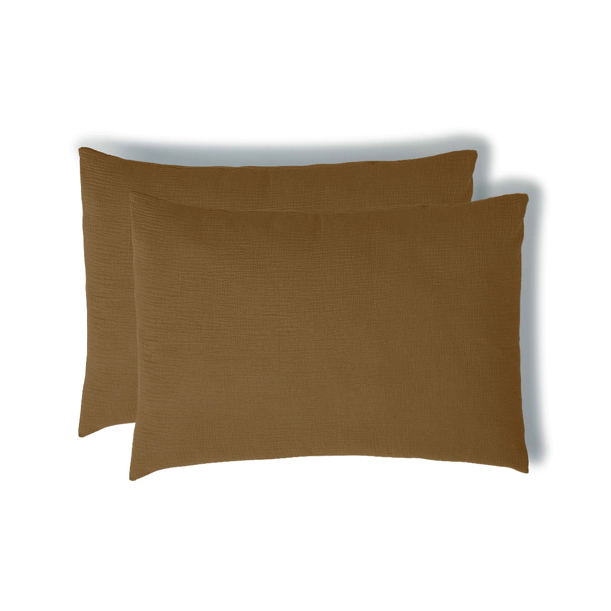 Taie d'oreiller (x2) gaze de coton noisette CARLA 50x70