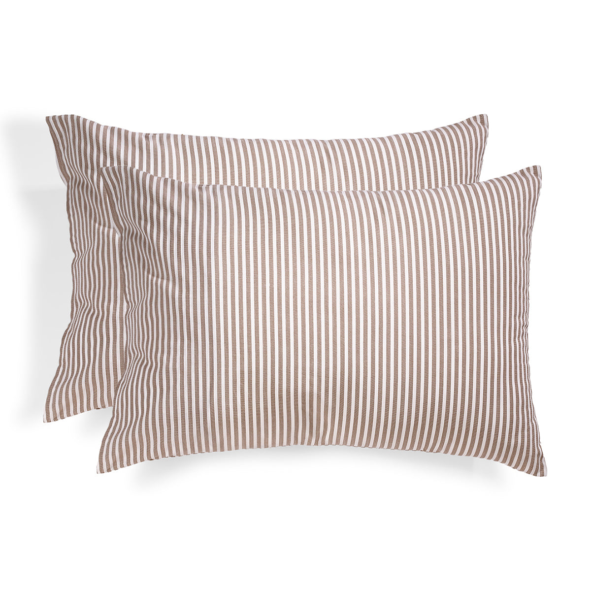 Taie d'oreiller (x2) coton lavé noisette LUNAR