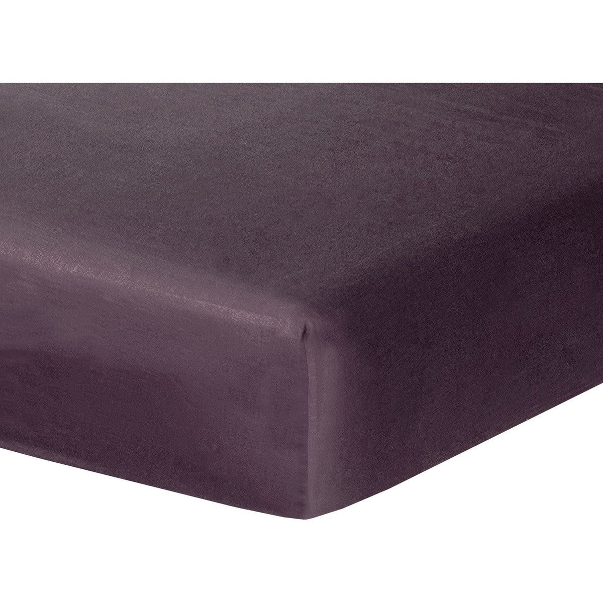 Drap housse satin de coton prune JULIA - febronie.com