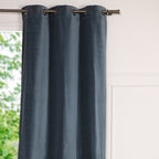 Rideau à oeillets velours de coton 135x260 VELVET - bleu orage