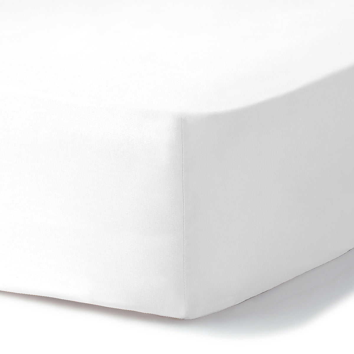 Drap housse satin lavé de coton bio blanc GAIA - 140x200x30 cm