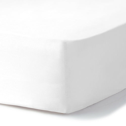 Drap housse satin lavé de coton bio blanc GAIA - 140x200x30 cm