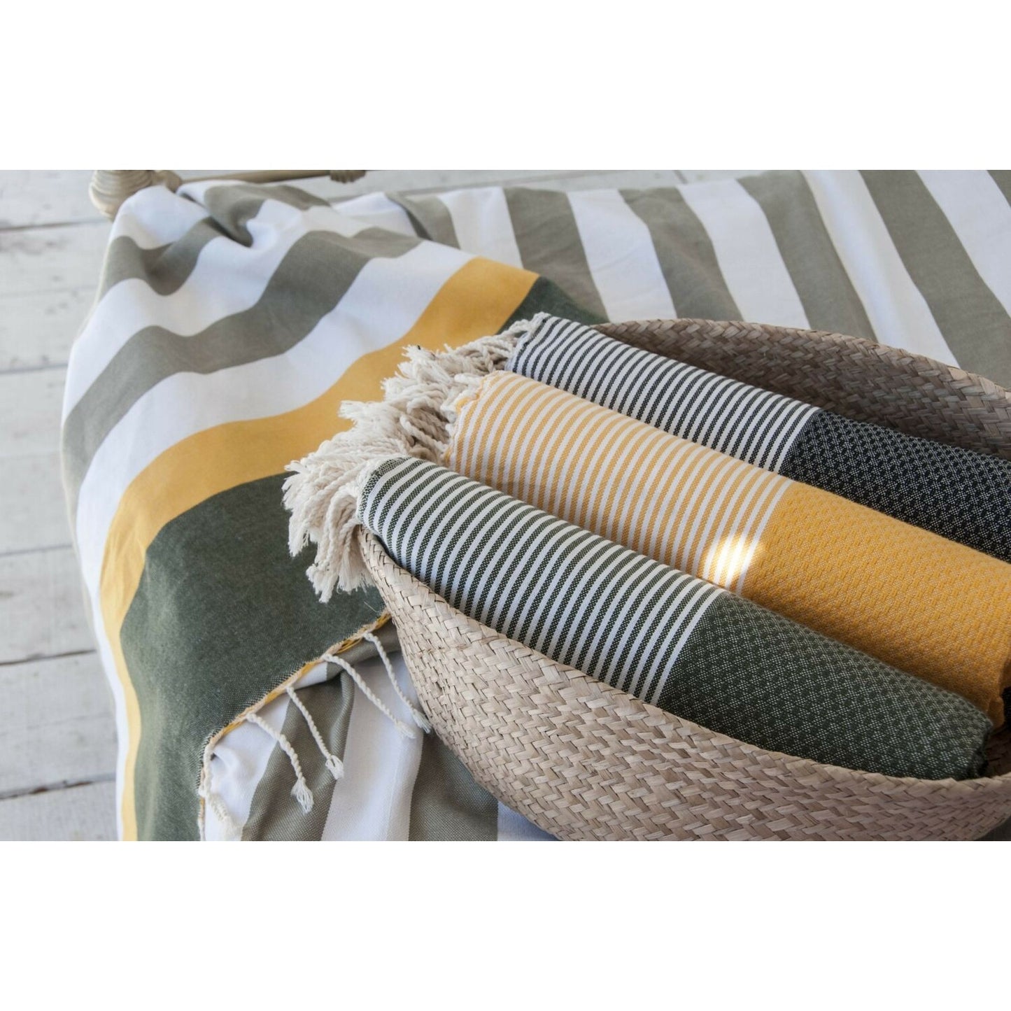 Fouta tricolore coton ARCACHON 100x200