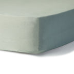 Drap housse satin lavé de coton bio vert céladon GAIA - 140x200x30 cm