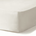 Drap housse satin lavé de coton bio grège GAIA - 140x200x30 cm