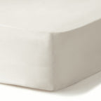 Drap housse satin lavé de coton bio grège GAIA - 140x200x30 cm
