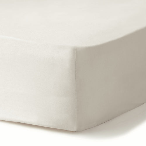 Drap housse satin lavé de coton bio grège GAIA - 140x200x30 cm