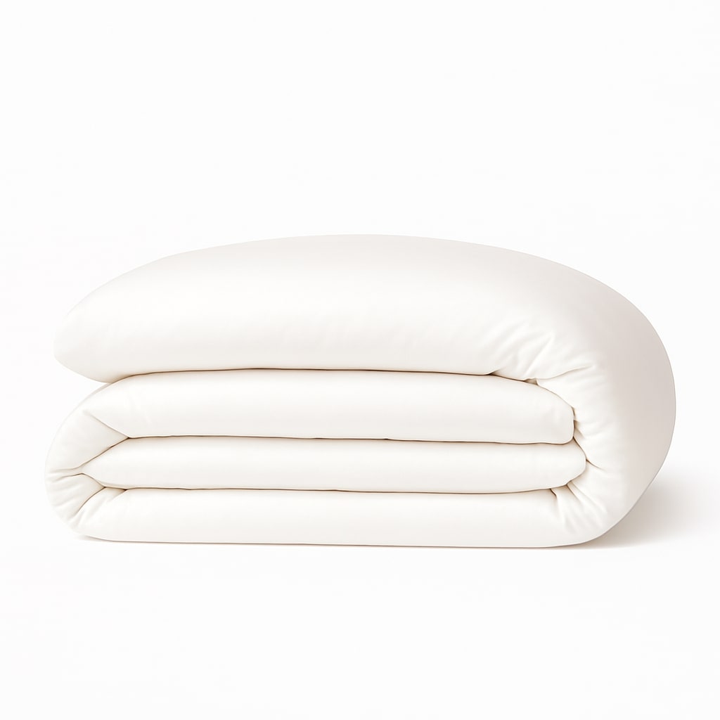 Housse de couette satin lavé de coton bio blanc GAIA - 200x200 cm
