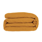 Parure + taies 65x65 satin de coton jaune moutarde JULIA - 240x220+2(65x65) cm