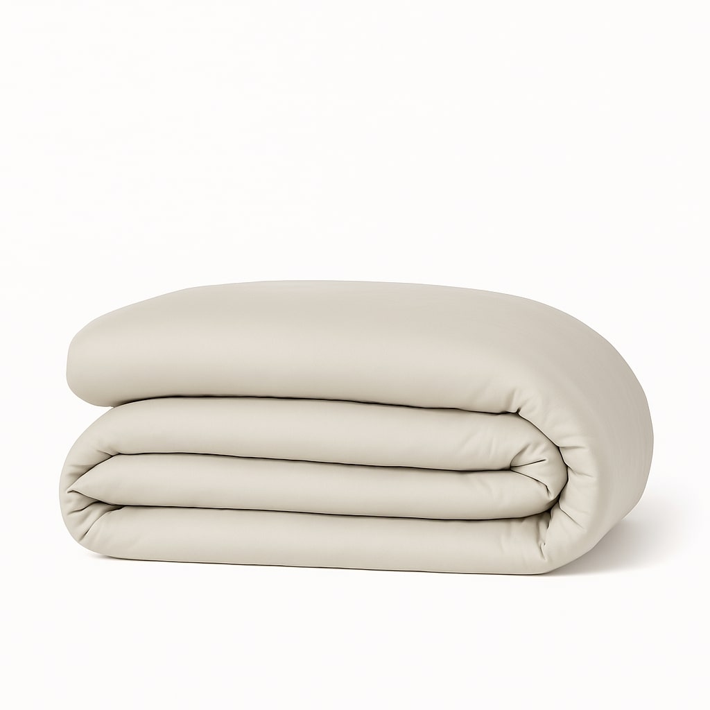 Housse de couette satin lavé de coton bio grège GAIA - 200x200 cm