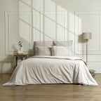 Housse de couette satin lavé de coton bio grège GAIA - 200x200 cm