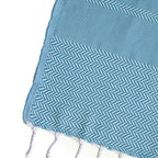 Plaid coton bleu pétrole OSLO    febronie.com
