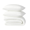Parure + taies 50x70 satin lavé de coton bio blanc GAIA