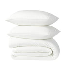 Parure + taies 50x70 satin lavé de coton bio blanc GAIA