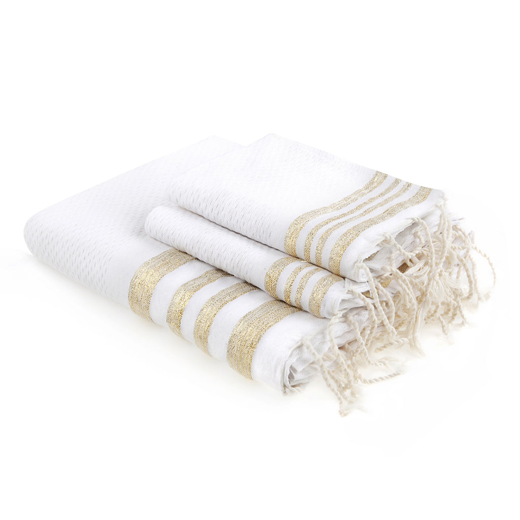 Bath set, 1 fouta + 2 hand towels cotton 100x200+2(40x60) HAMPTONS