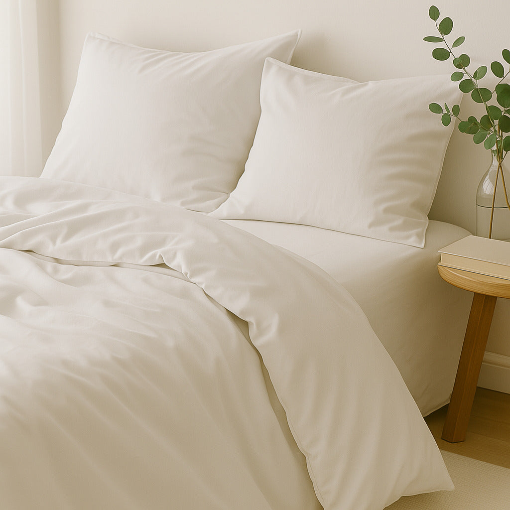 Taie d'oreiller (x2) satin lavé de coton bio blanc GAIA - 50x70 cm